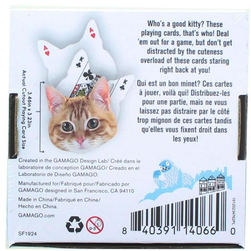 Gamago Kitten-Shaped Playing Cards | 52 Card Deck + 2 Jokers