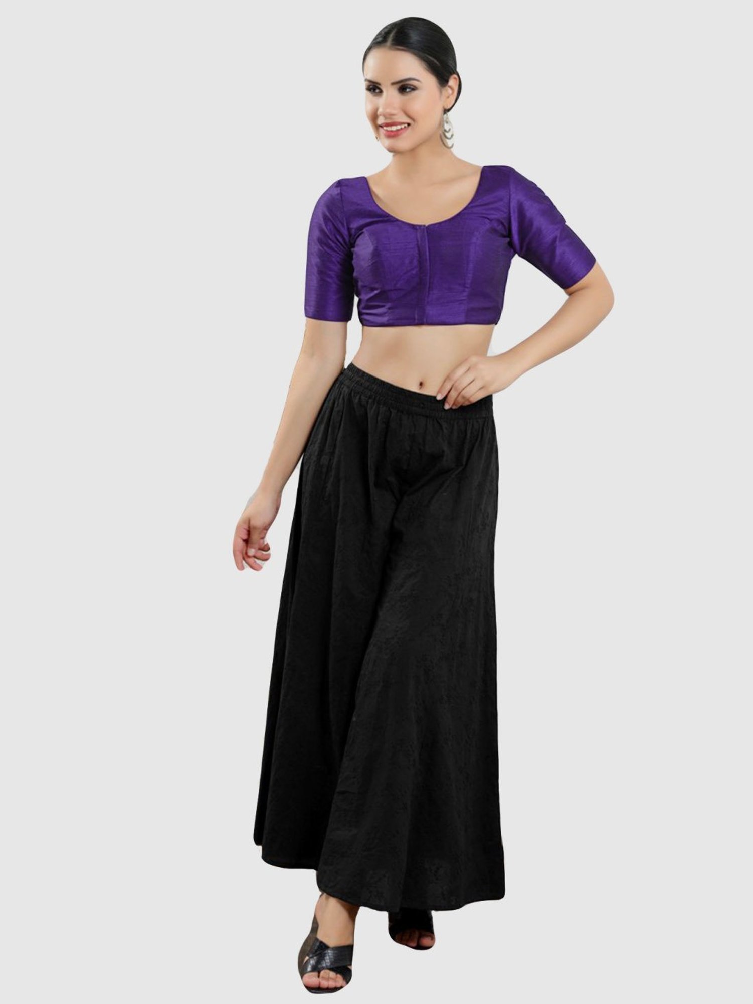 Salwar Studio Purple Plain Blouse