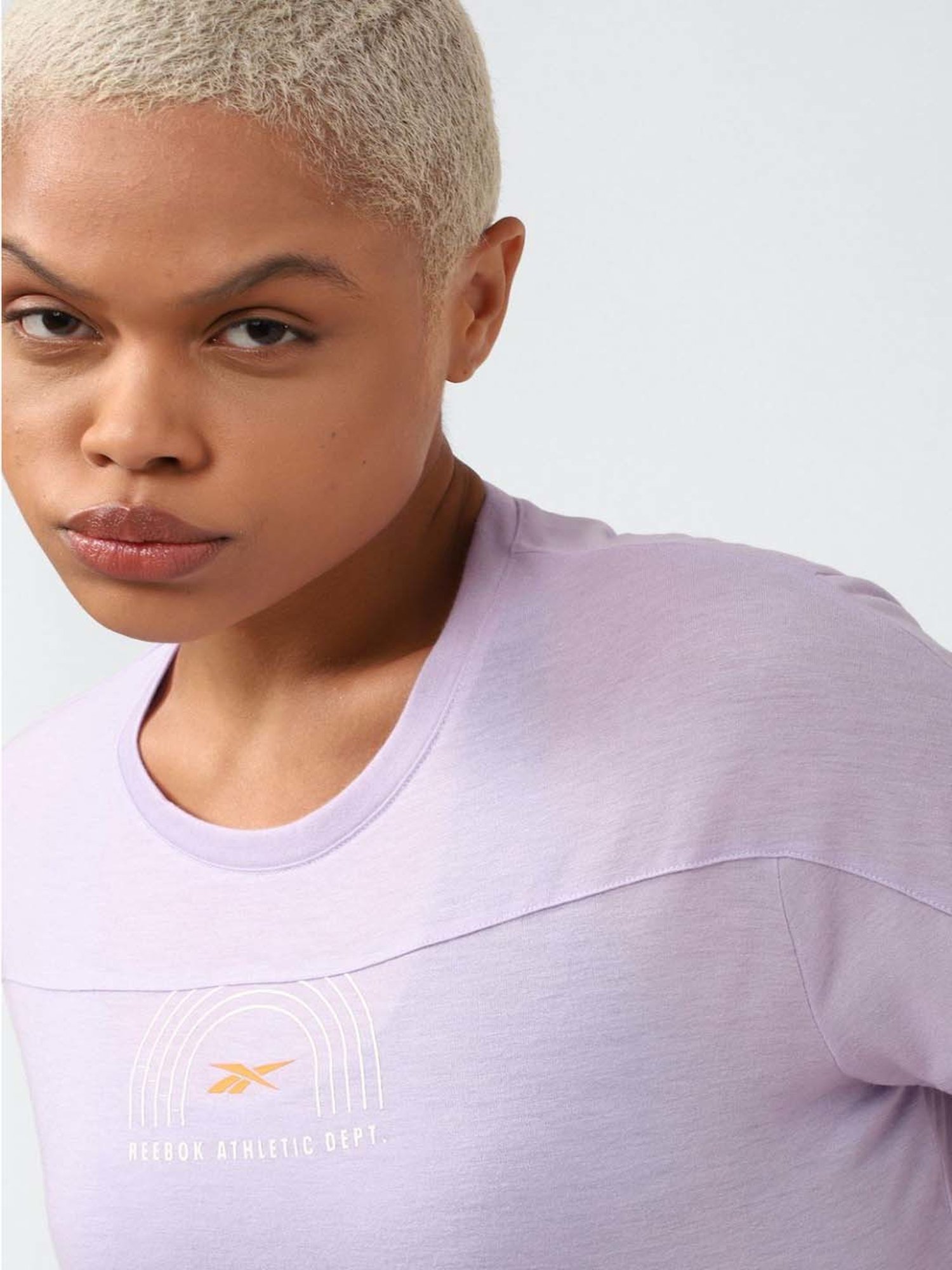 Reebok Lilac Graphic Print Sports T-Shirt