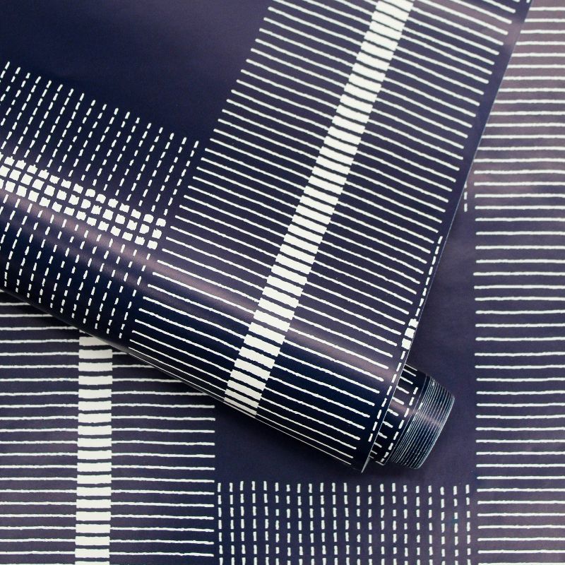 Tempaper Check You Out Denim Self-Adhesive Removable Wallpaper