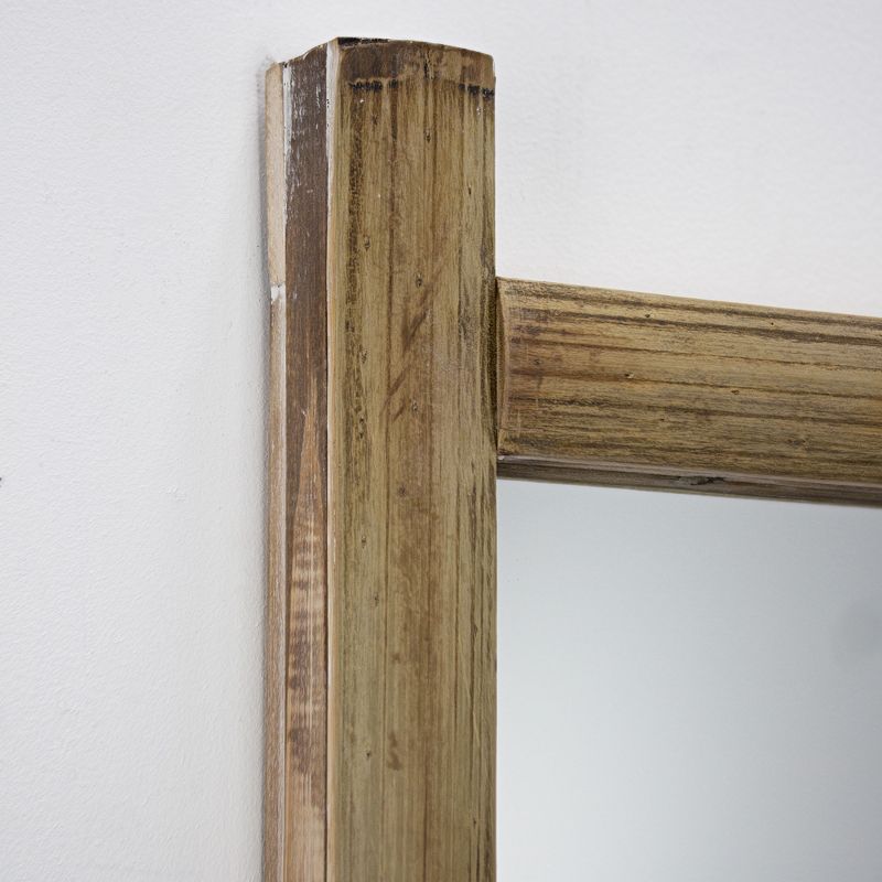 16.3" x 26" Bamboo Wood Framed Wall Vanity Mirror Brown - American Art Decor