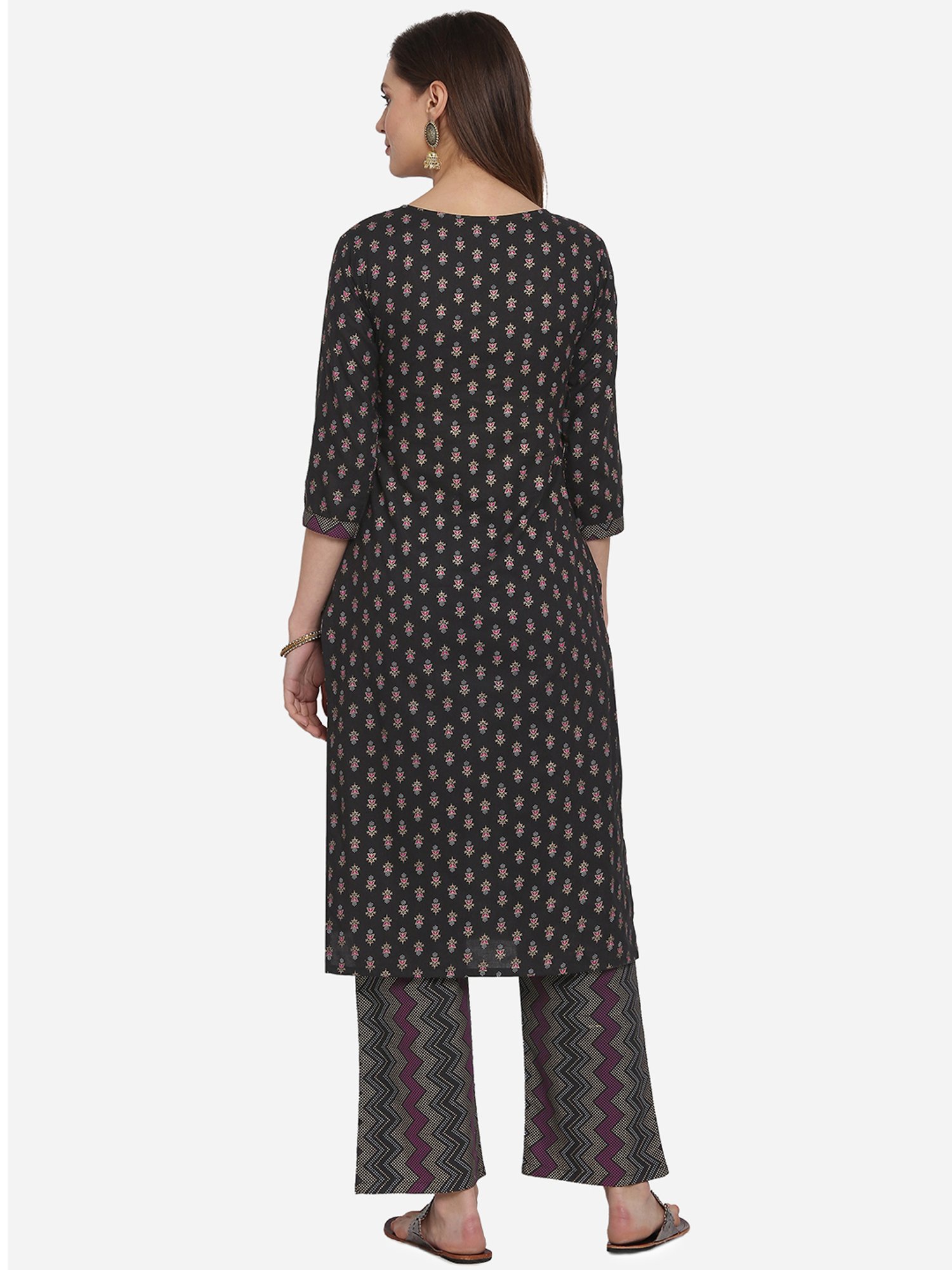 MIRCHI FASHION Cotton Black Printed Kurta Palazzo Set