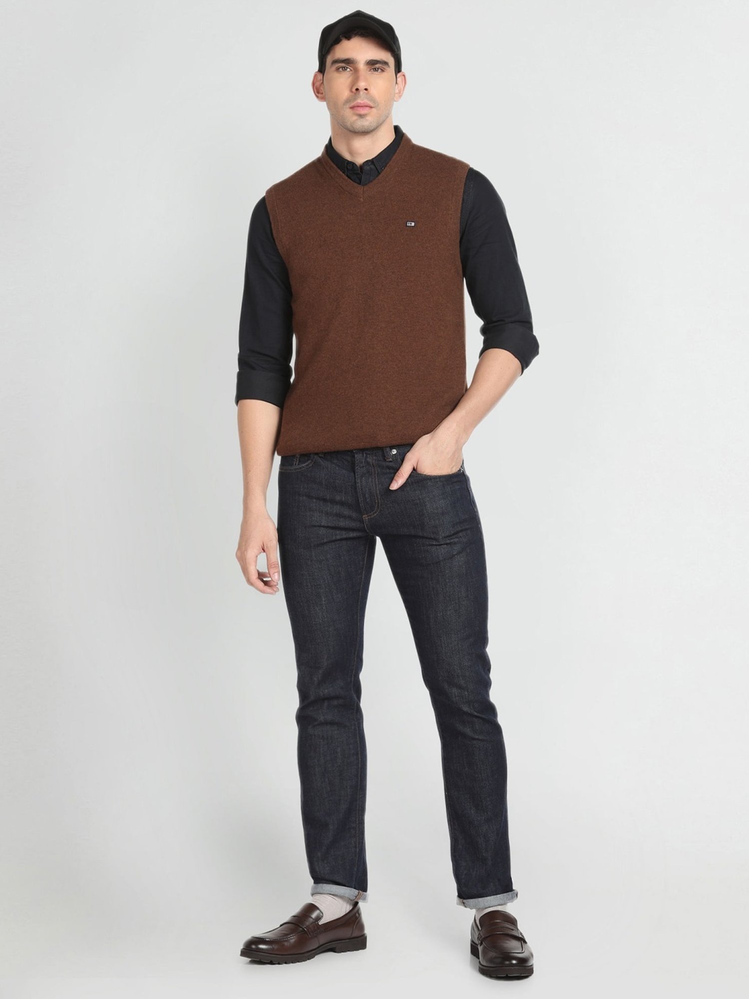 Arrow Sport Brown Regular Fit Sweater