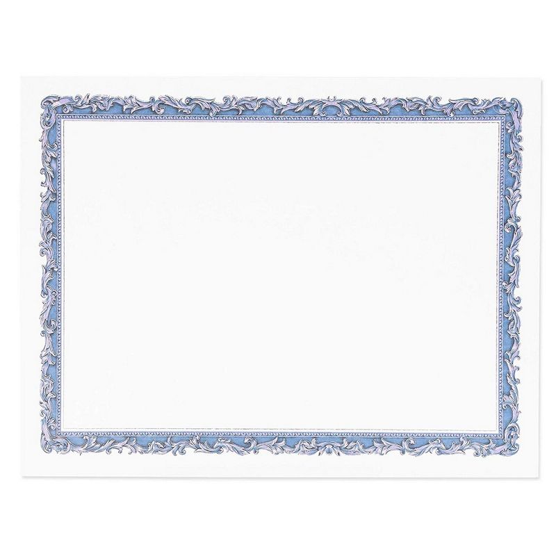 Best Paper Greetings 48-Pack Certificate Paper with Blue Border, Blank Award Certificates (8.5 x 11 in)