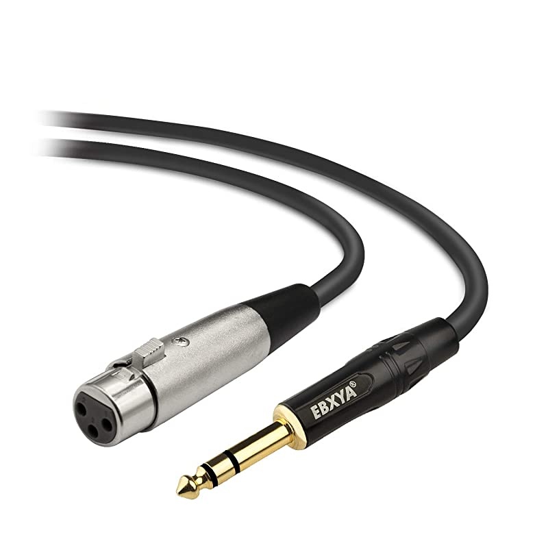 1/4" TRS to XLR Female Cable for Balanced Stereo Audio Transportation, 2 Packs of 6 Feet