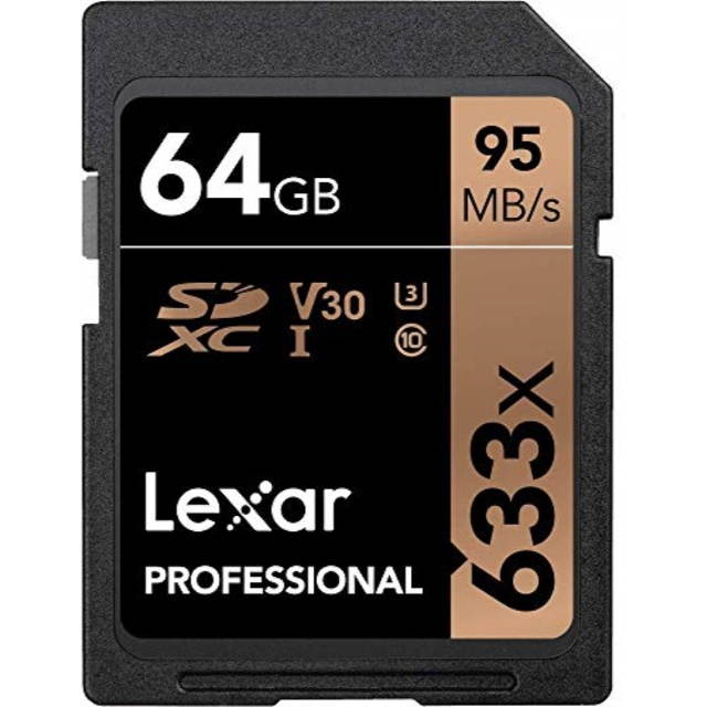 Lexar 64GB Professional Class 10 UHS-I U1 633x SDXC Memory Card #LSD64GCB1NL633