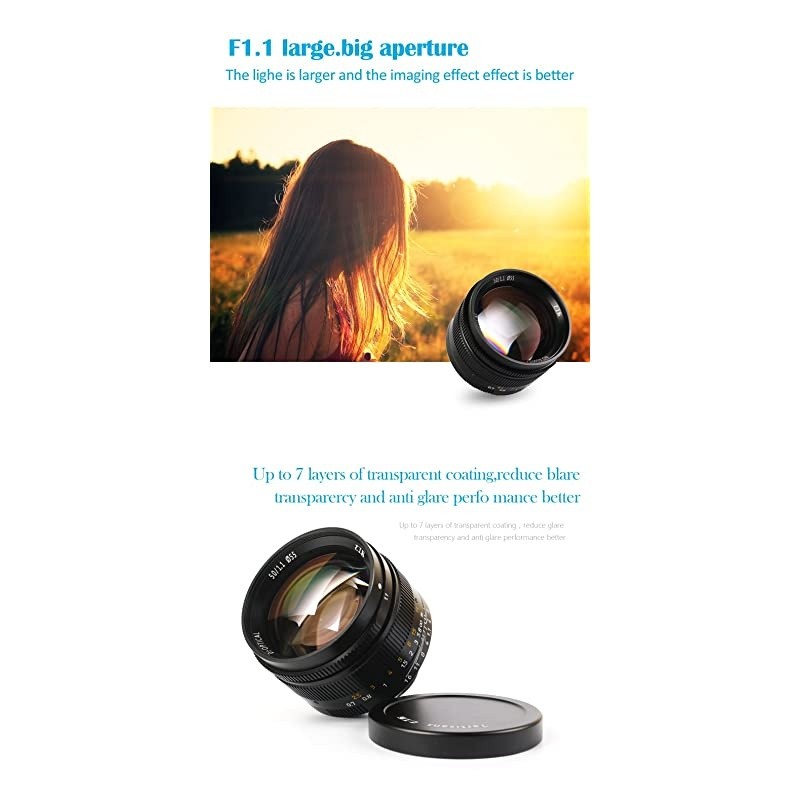 50mm F1.1 Leica M Mount Fixed Lens for Leica M-Mount Cameras Like Leica M-M Leica M240 Leica M3 Leica M6 Leica M7 Leica M8 Leica M9 Leica M9p Leica M10 (Silver)