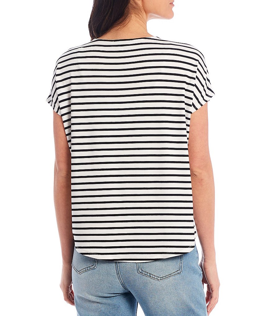 Gibson & Latimer Stripe V-Neck Shell Tee