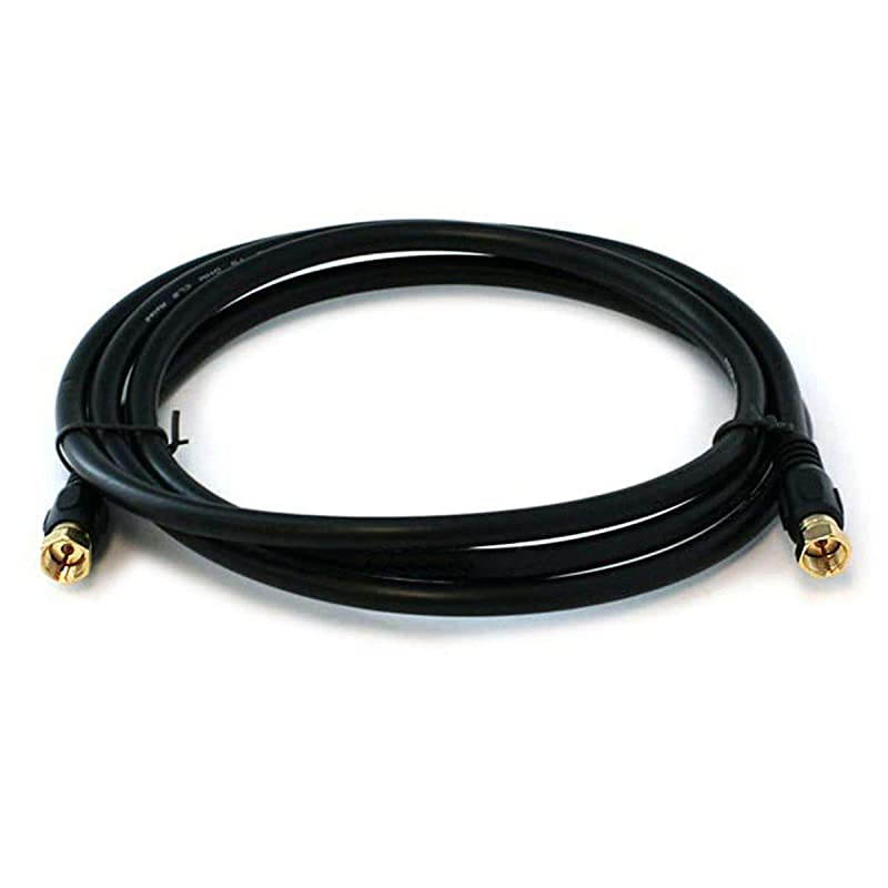 RG6 Quad Shield CL2 Coaxial Cable with F Type Connector 6ft Black