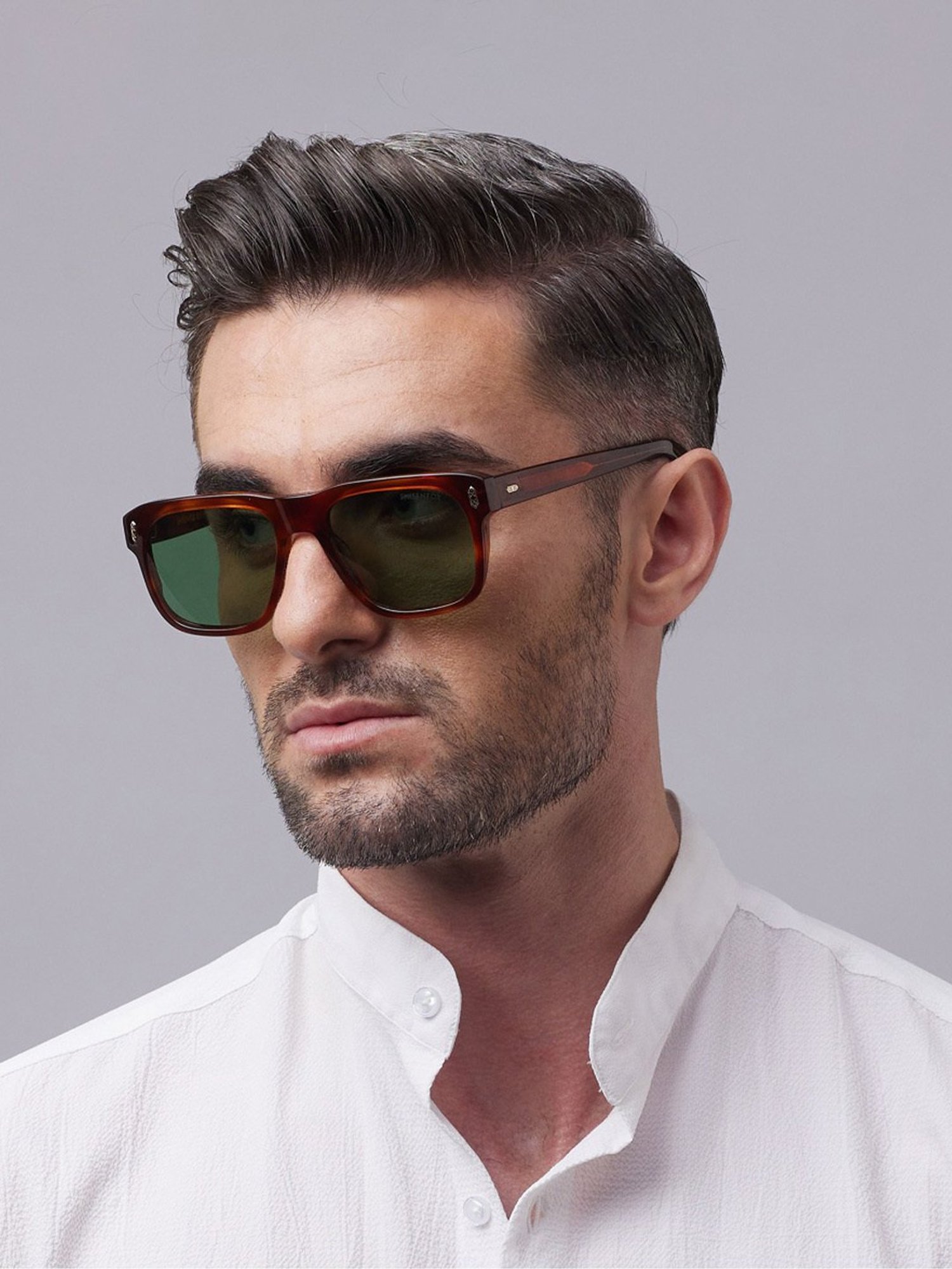 Shisen Fox Yorokobi Havana Square Unisex UV Protection Sunglasses -54 mm