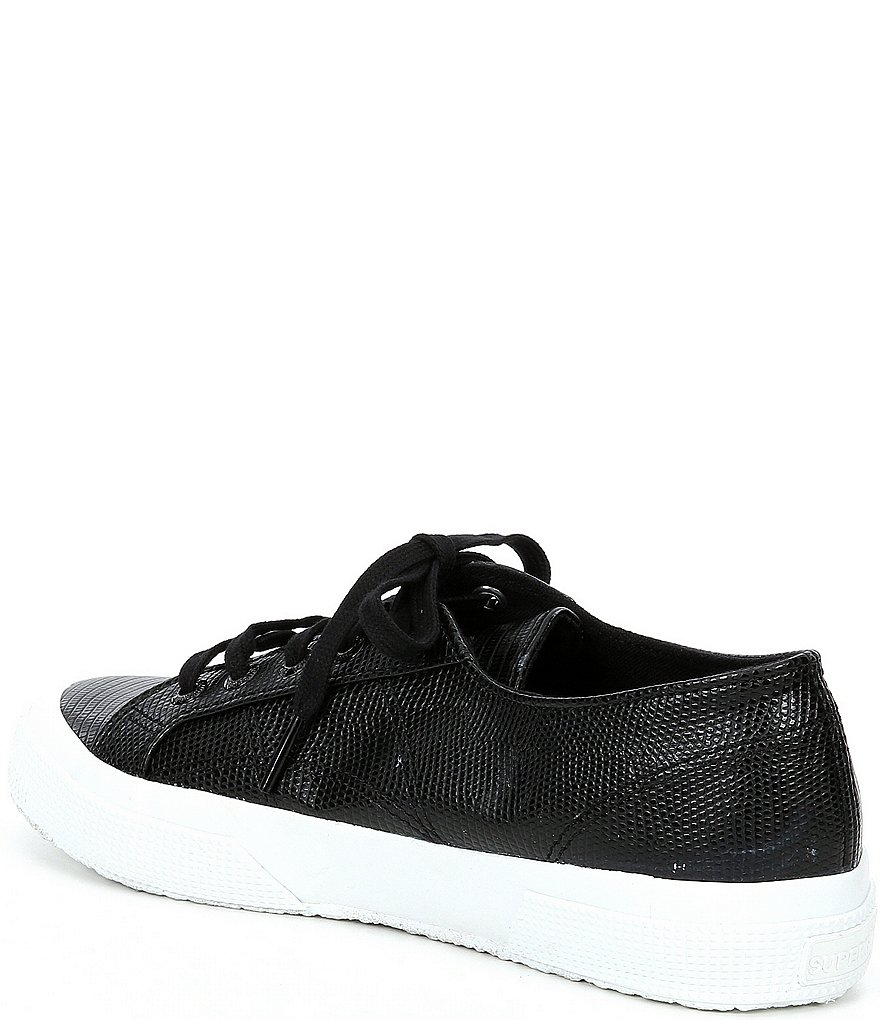 Superga 2750 Faux Leather Lizard Embossed Lace-Up Sneakers
