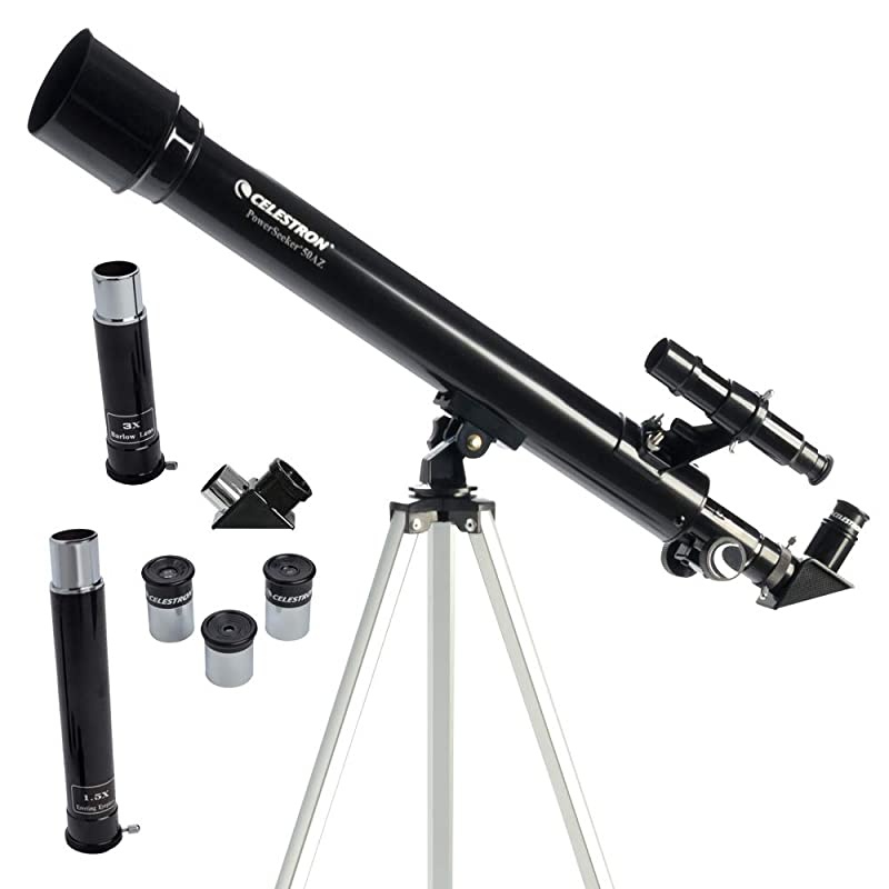PowerSeeker 50AZ Telescope Manual AltAzimuth Telescope for Beginners Compact and Portable BONUS Astronomy Software Package 50mm Aperture