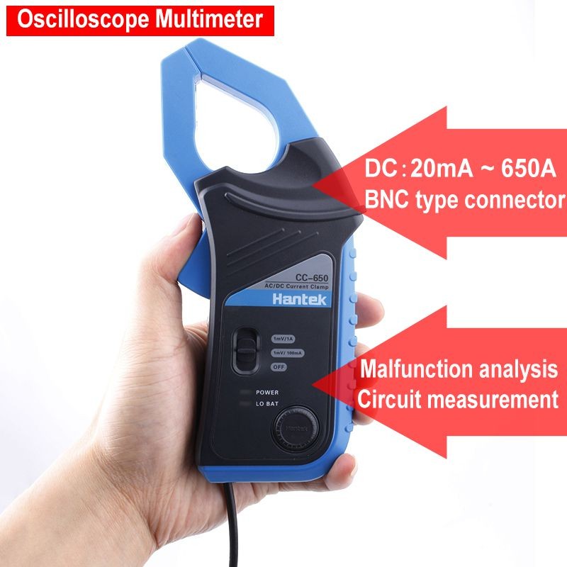 Hantek CC650 AC/DC Current Clamp Meter Multimeter with Oscillosc BNC Connector