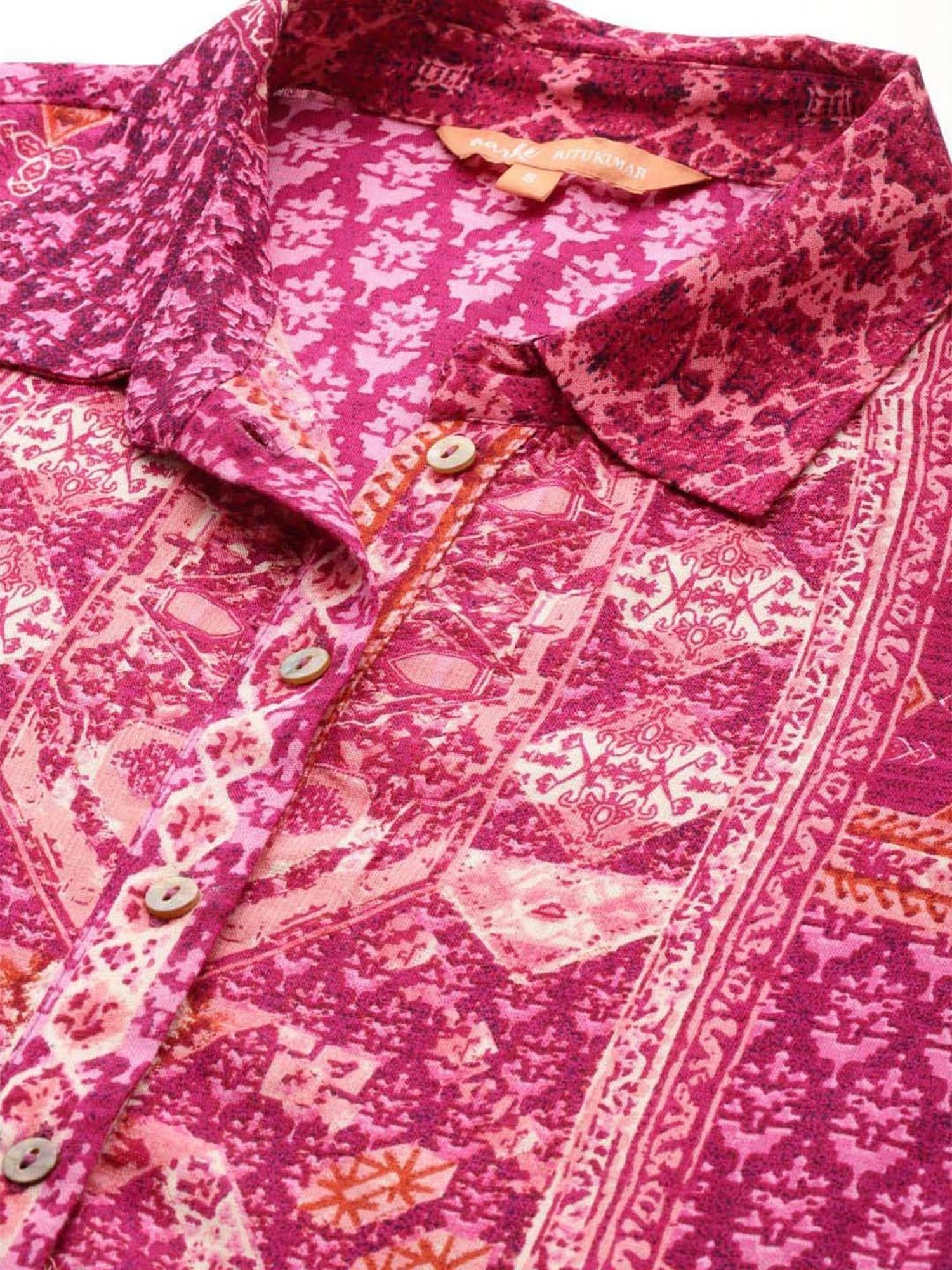 AARKE RITU KUMAR Pink Printed Shirt