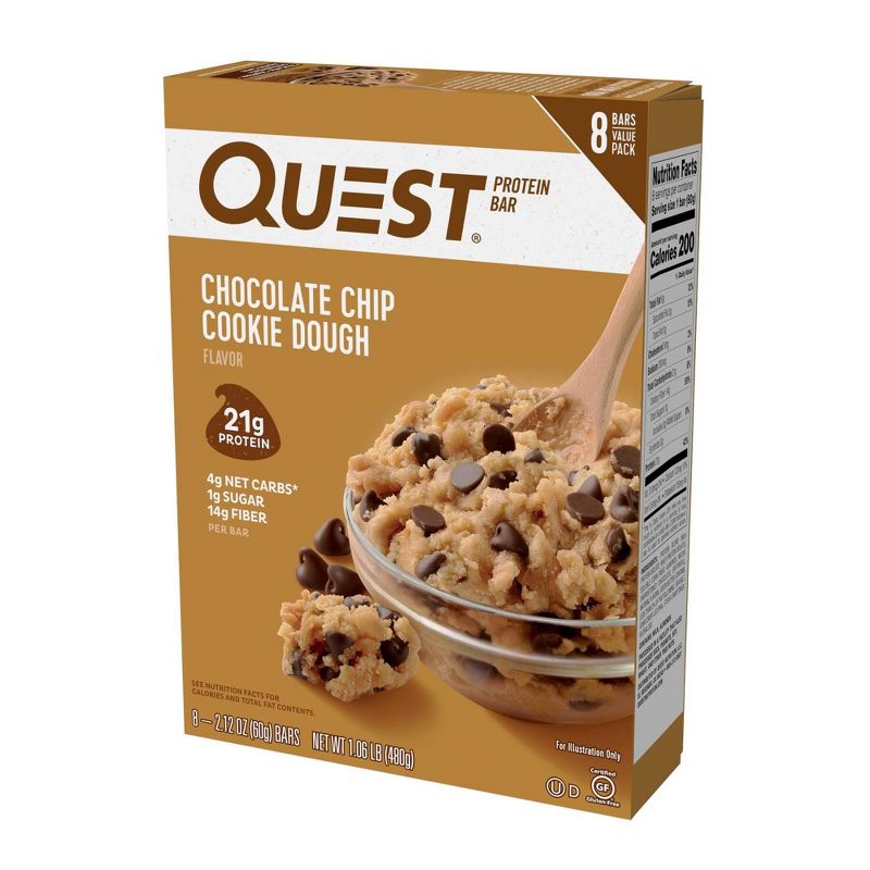 Quest Choc Chip Cookie Dough Bar - 8ct