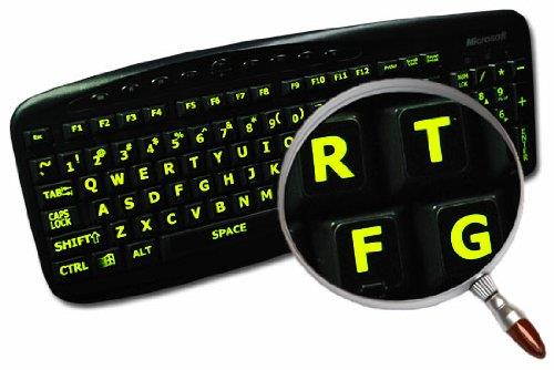 Glowing Fluorescent Large Lettering English US Keyboard Sticker
