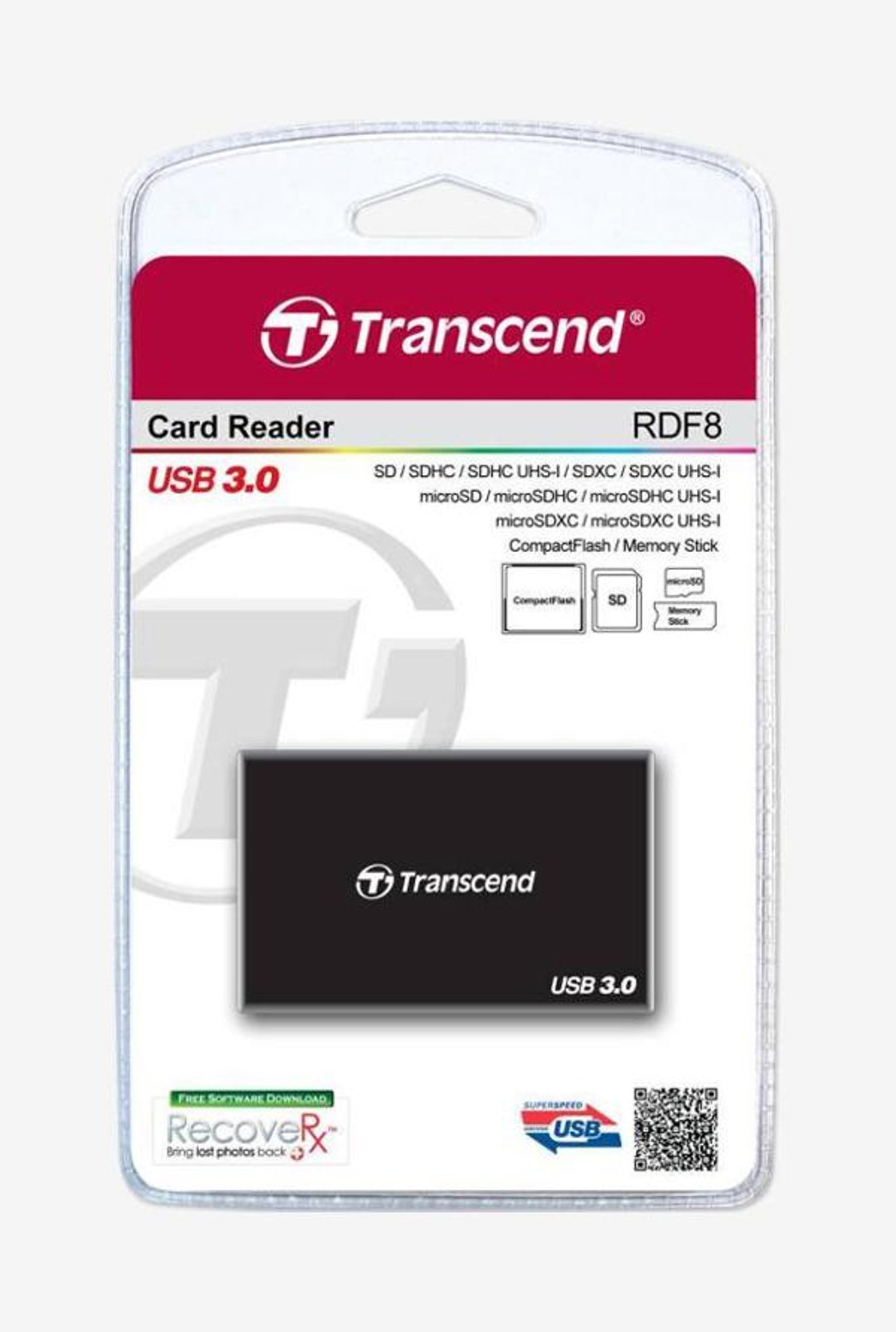 Transcend TS-RDF8K USB 3.0 Card Reader (Black)