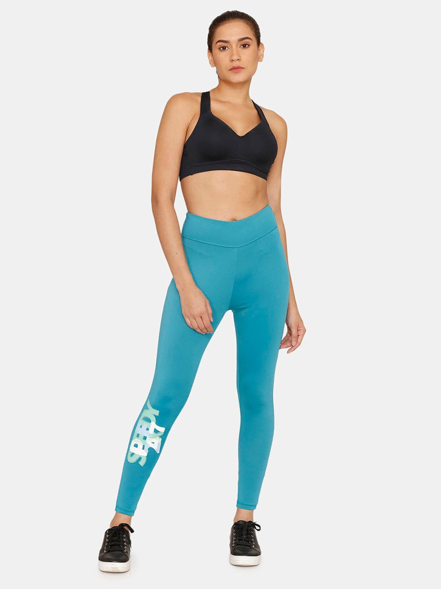 Zelocity by Zivame Blue Graphic Print Tights