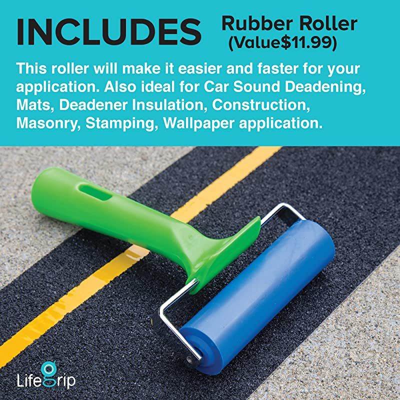 Slip Traction Tape 4 Inch x 30 Foot Best Grip Friction Abrasive Adhesive for Stairs Tread Step Indoor Outdoor 4 X 30 Tape + Roller