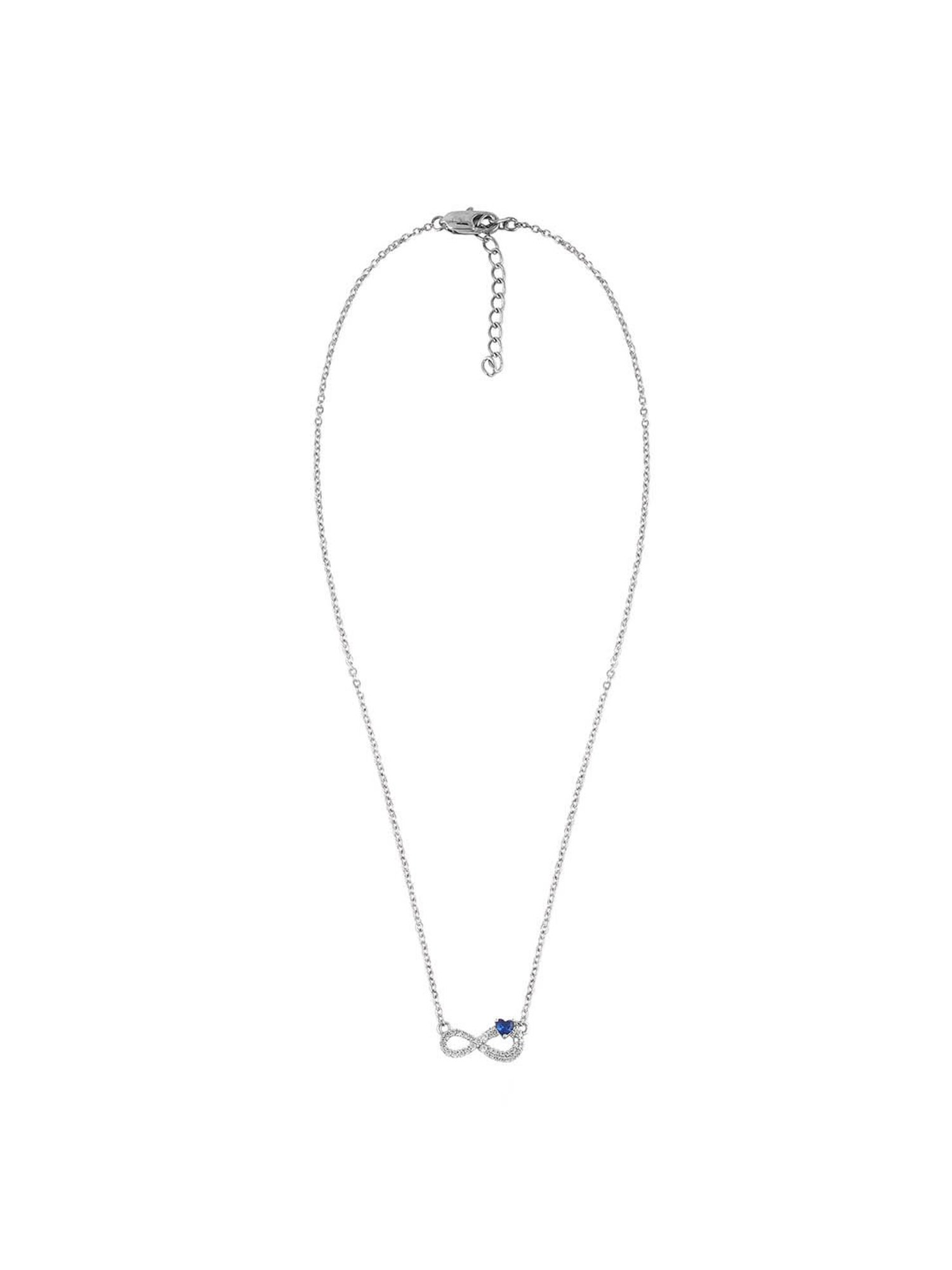 Juicy Couture Silver Athena Blue Stone Necklace