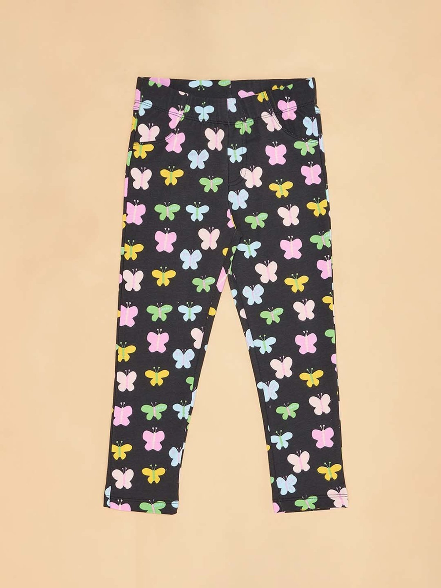 Pantaloons Junior Forest Black Printed Jeggings