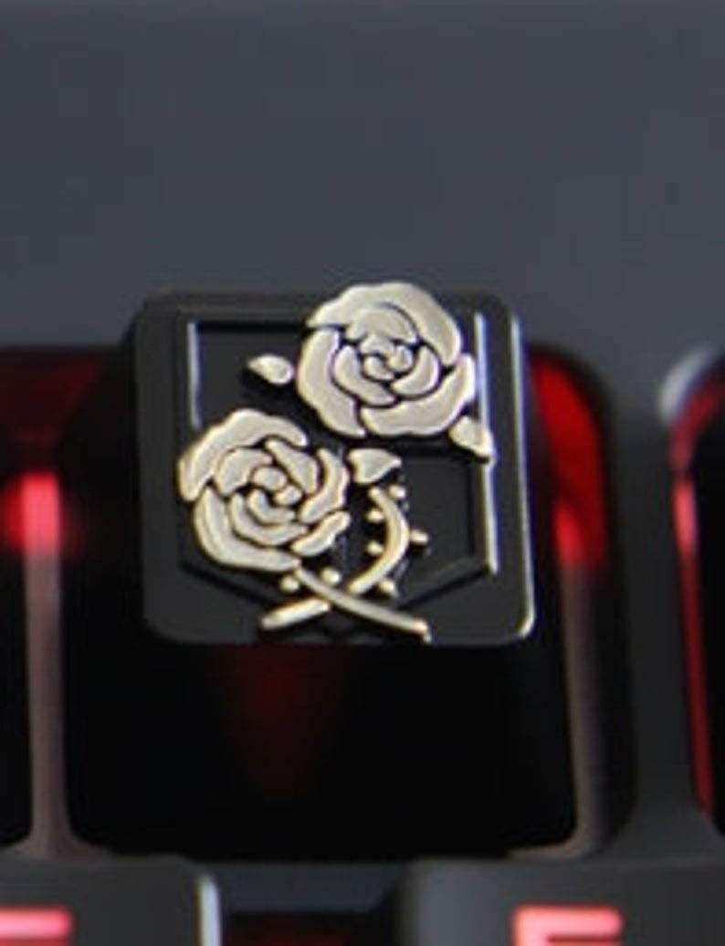 Mugen Roses Crest Custom Anime Keycaps for Cherry MX Switches - Fits Most Mechanical Gaming Keyboards - with Keycap Puller