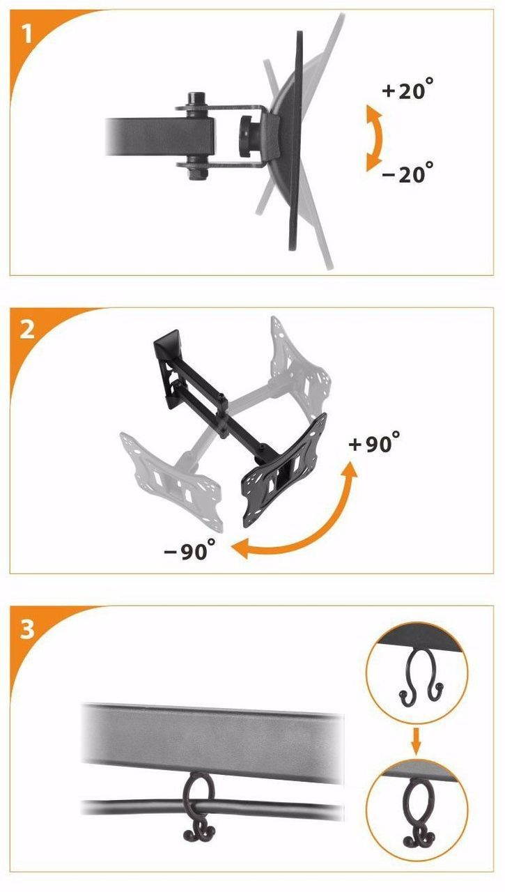 Impact Mounts
FULL MOTION TILT SWIVEL LED LCD TV WALL MOUNT BRACKET 27 32 36 37 40 42 47 50 55