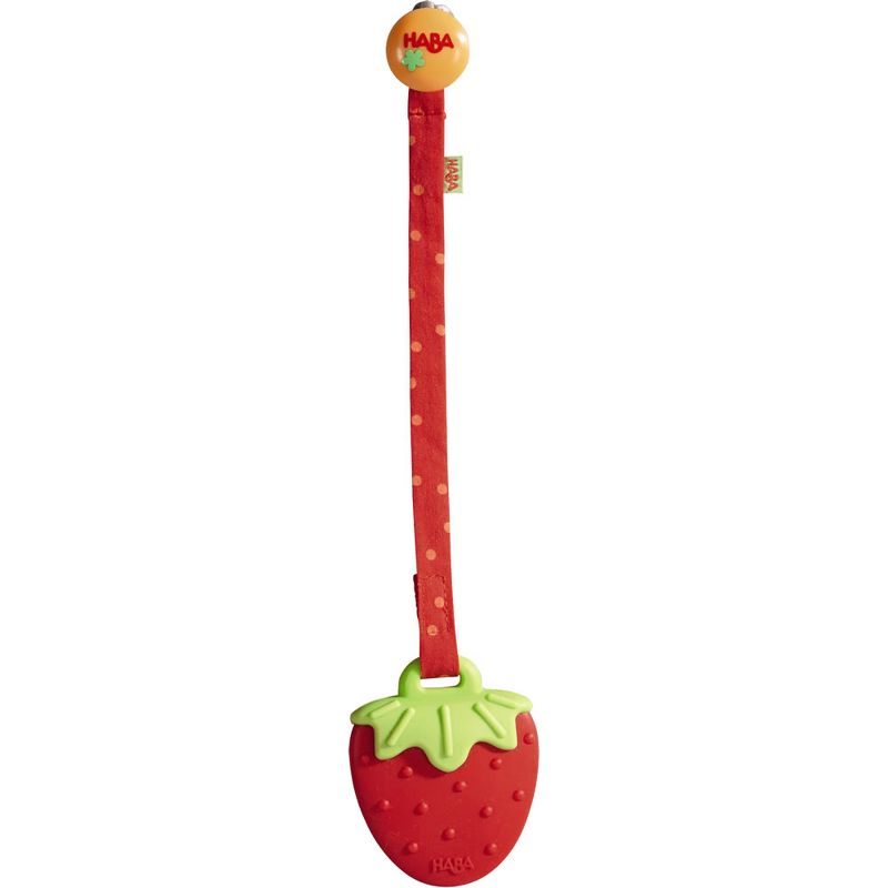 HABA Clutching Toy Strawberry Silicone Teether with Strap