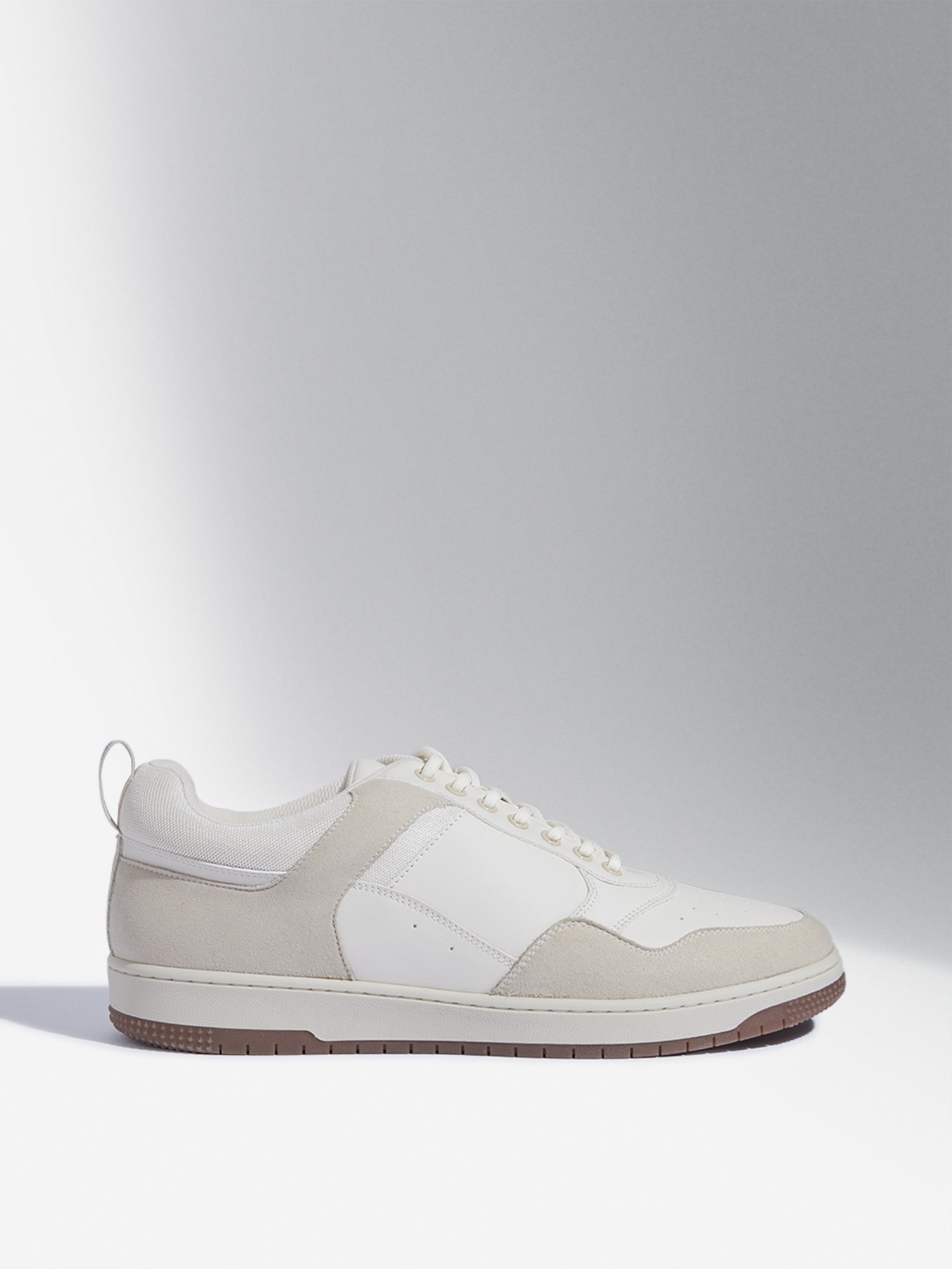 SOLEPLAY by Westside Beige Perforated Lace-Up Sneakers