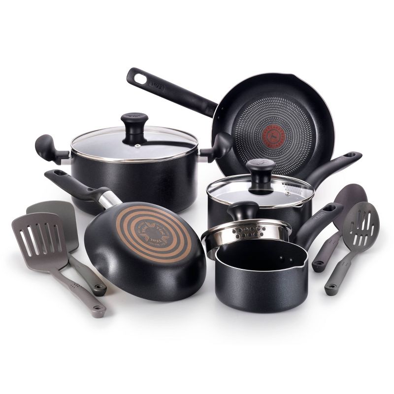 T-fal Simply Cook 12pc Nonstick Cookware Set - Black