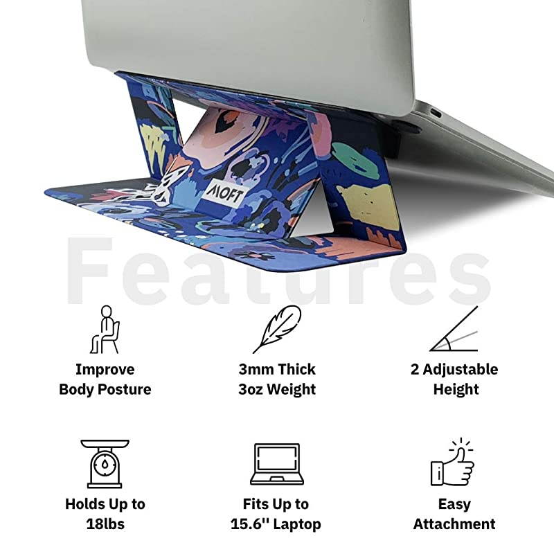 Laptop Stand Invisible Lightweight Laptop Computer Stand Compatible with MacBook Air Pro Tablets and Laptops up to 156 Patented Midnight