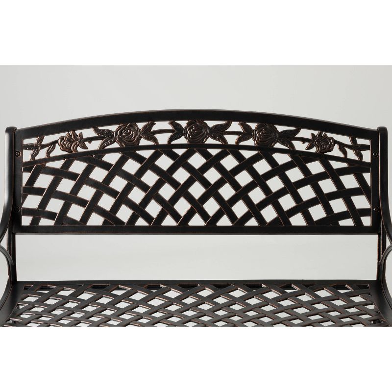 Scalret Aluminum Patio Bench - Antique Bronze - Balkene Home