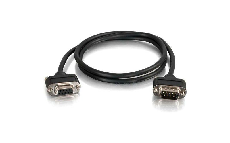 C2G 15ft Serial RS232 DB9 Cable with Low Profile Connectors M/F - In-Wall CMG-Rated - 15 ft Serial Data Transfer Cable