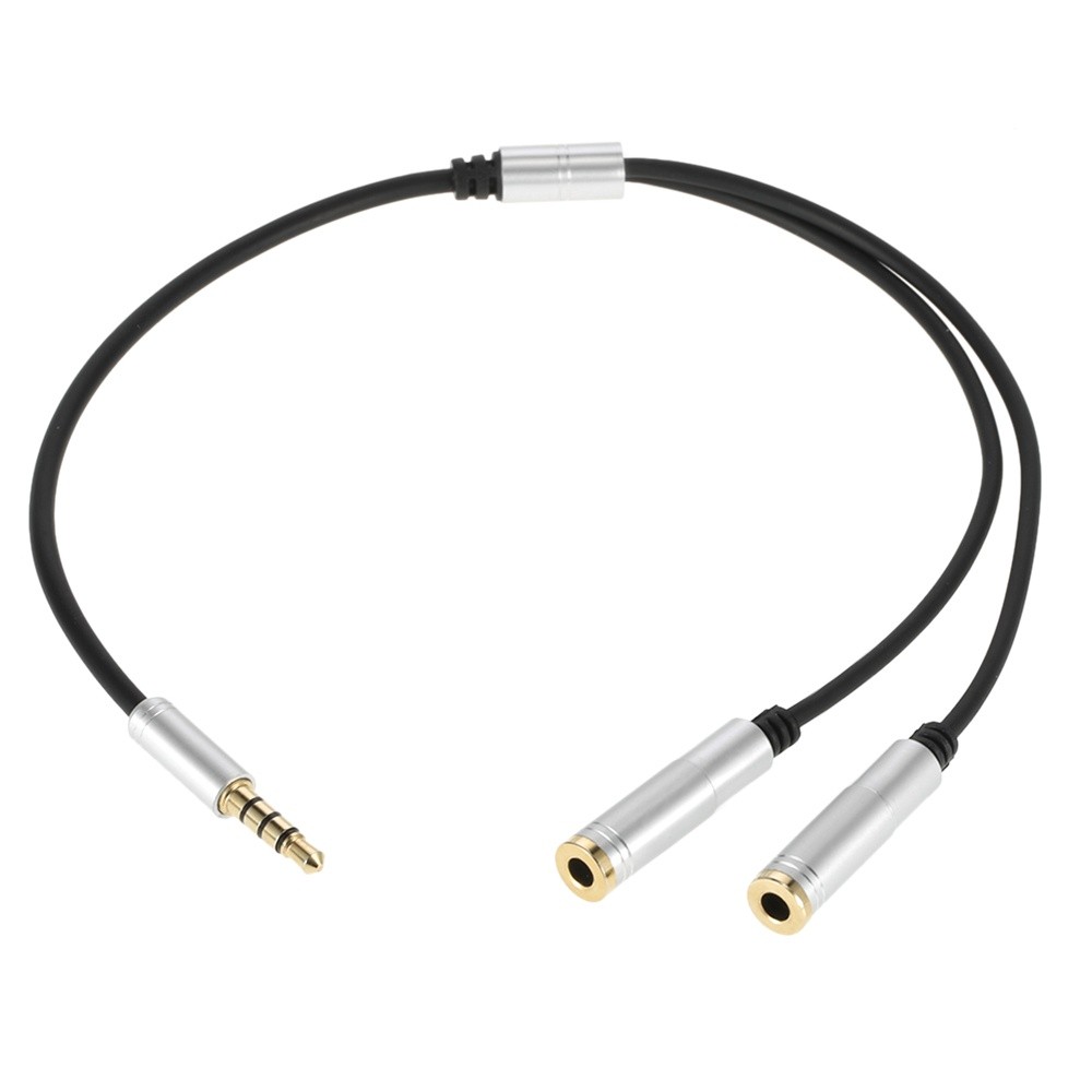 3.5mm Audio Splitter Cable AUX Stereo 1 Male to 2 Female Headphone Extension Cable Adapter for Smart Phone Tablet PC Laptop other 3.5mm Audio Devices Silver