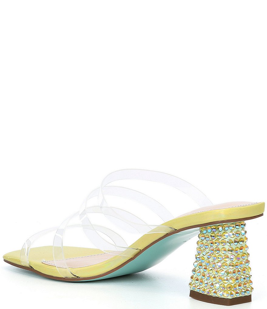 Blue by Betsey Johnson Capri Clear Banded Rhinestone Dress Sandals