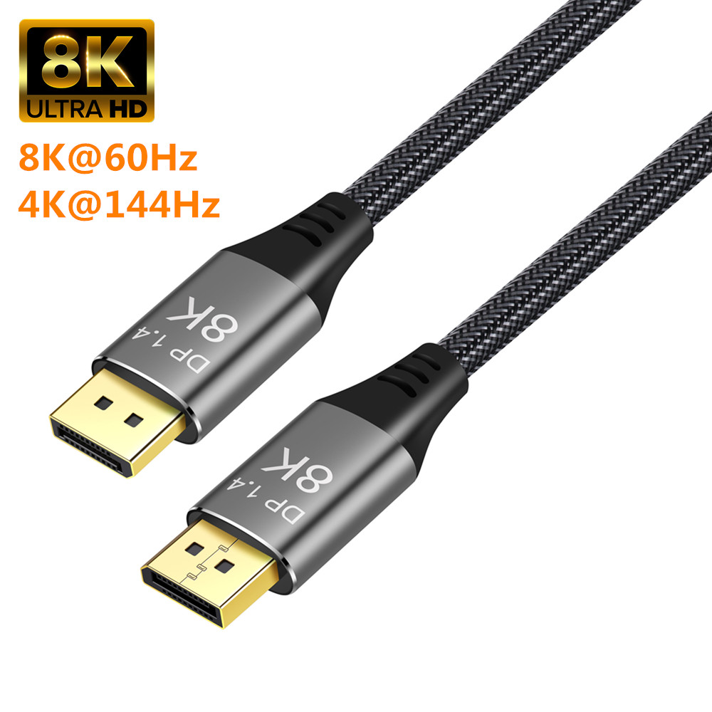 CableDeconn DisplayPort 1.4 Cable Ultra HD 8K 4K Copper Cord DP 1.4 8K@60Hz 4K@144Hz High Speed 32.4Gbps HDCP 3D Slim and Flexible DP to DP Cable 1.5m 5ft