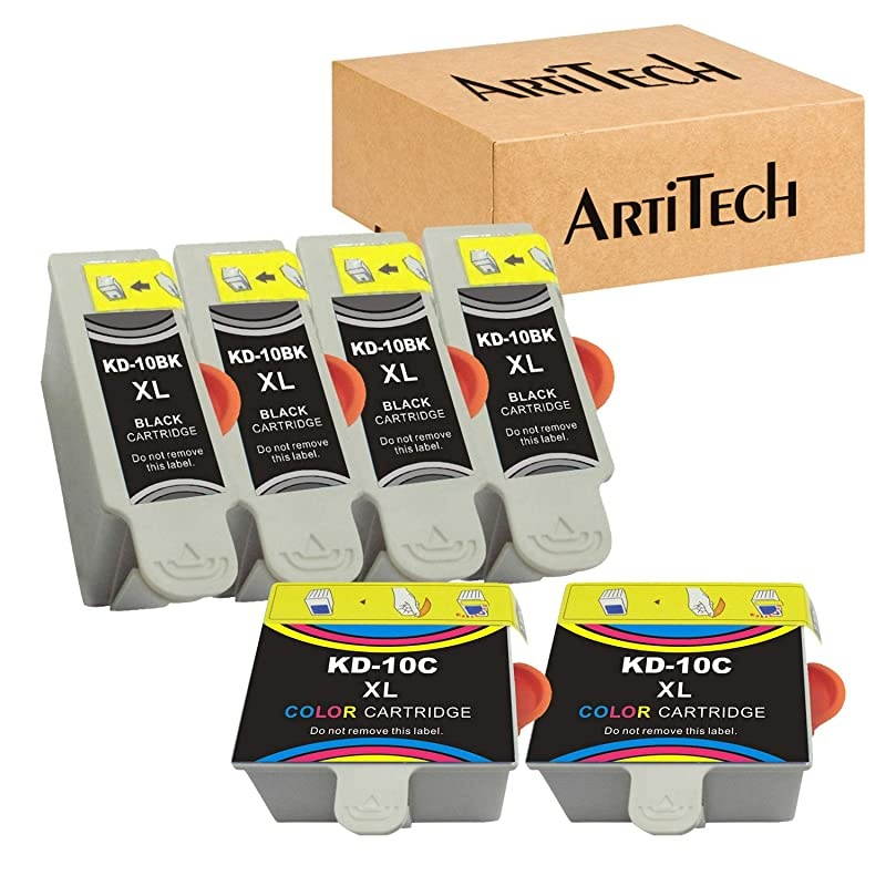 Replacements for Kodak 10XL 10B 10C Compatible Ink Cartridge (4 Black, 2 Color) Use for Kodak 5100 5300 5500 ESP3250 ESP5250 ESP3 ESP5 ESP7 ESP9 Hero 7.1, 9.1 Printers
