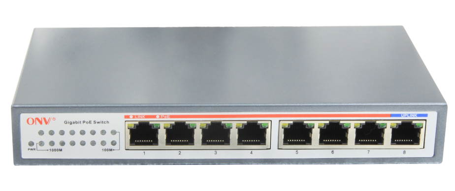 ONV-POE33007PN-at 8-Port Gigabit PoE Switch with 7x 10/100/1000M PoE Ports RJ45 Network Switch