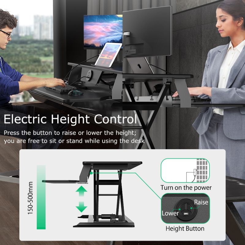 RESPAWN 3000 Gaming Computer Desk - Ergonomic Height Adjustable Gaming Desk, in Blue (RSP-3000-BLU)