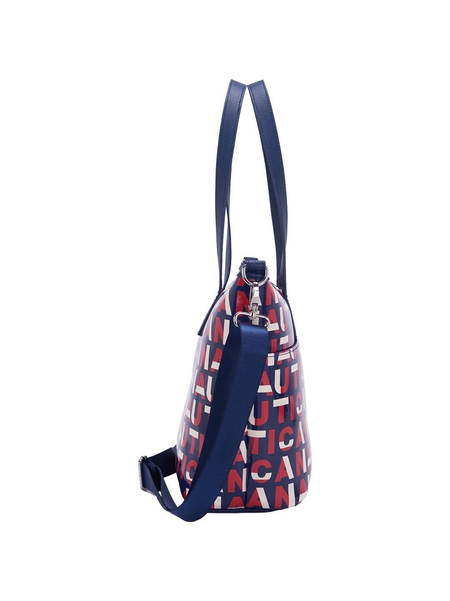 Nautica Navy Blue Solid Medium Tote Handbag