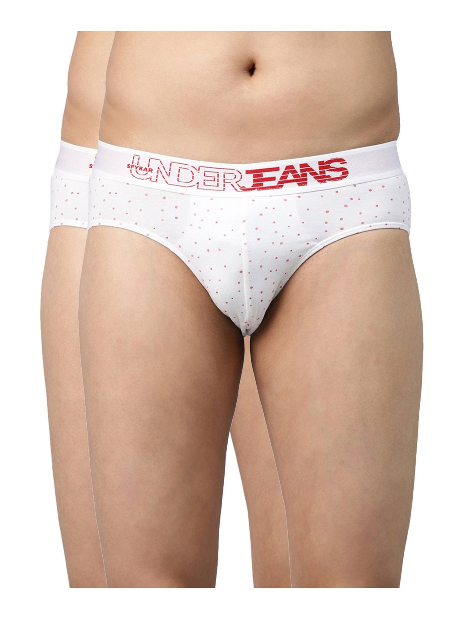 UnderJeans by Spykar White Briefs - Pack of 2