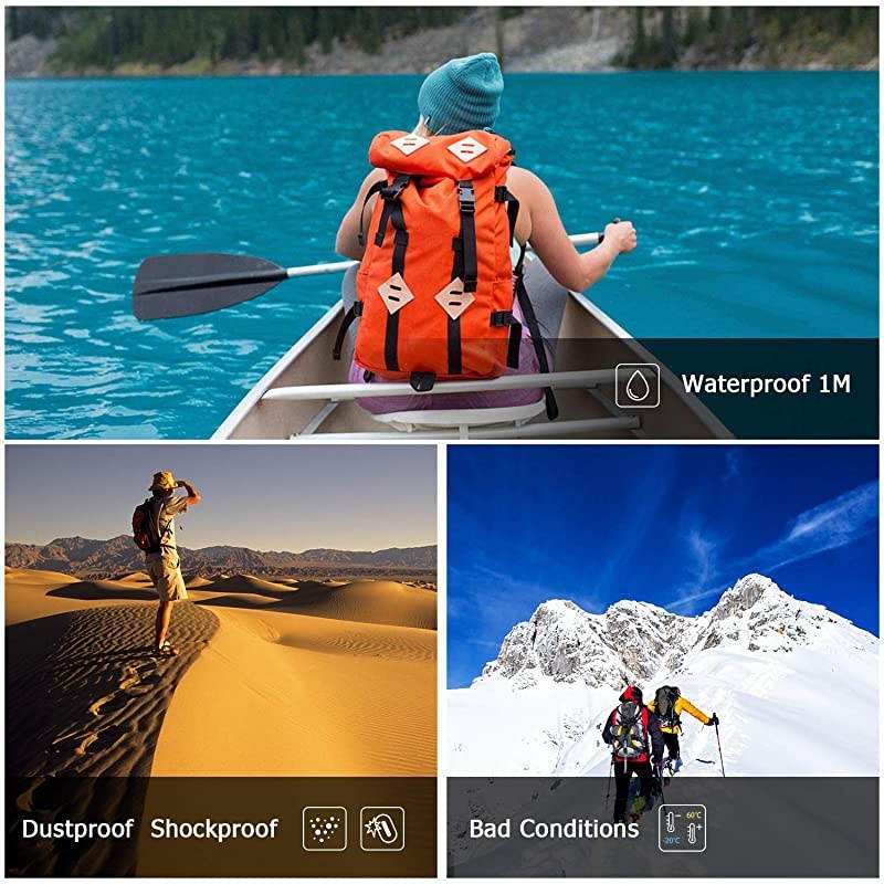 GPS Tracker, No Monthly Fee No Network Required Mini Portable Off-Grid Real Time GPS Tracking Device for Outdoor Hiking, Hunting, Kids and Pets Tracker (2 Pack)