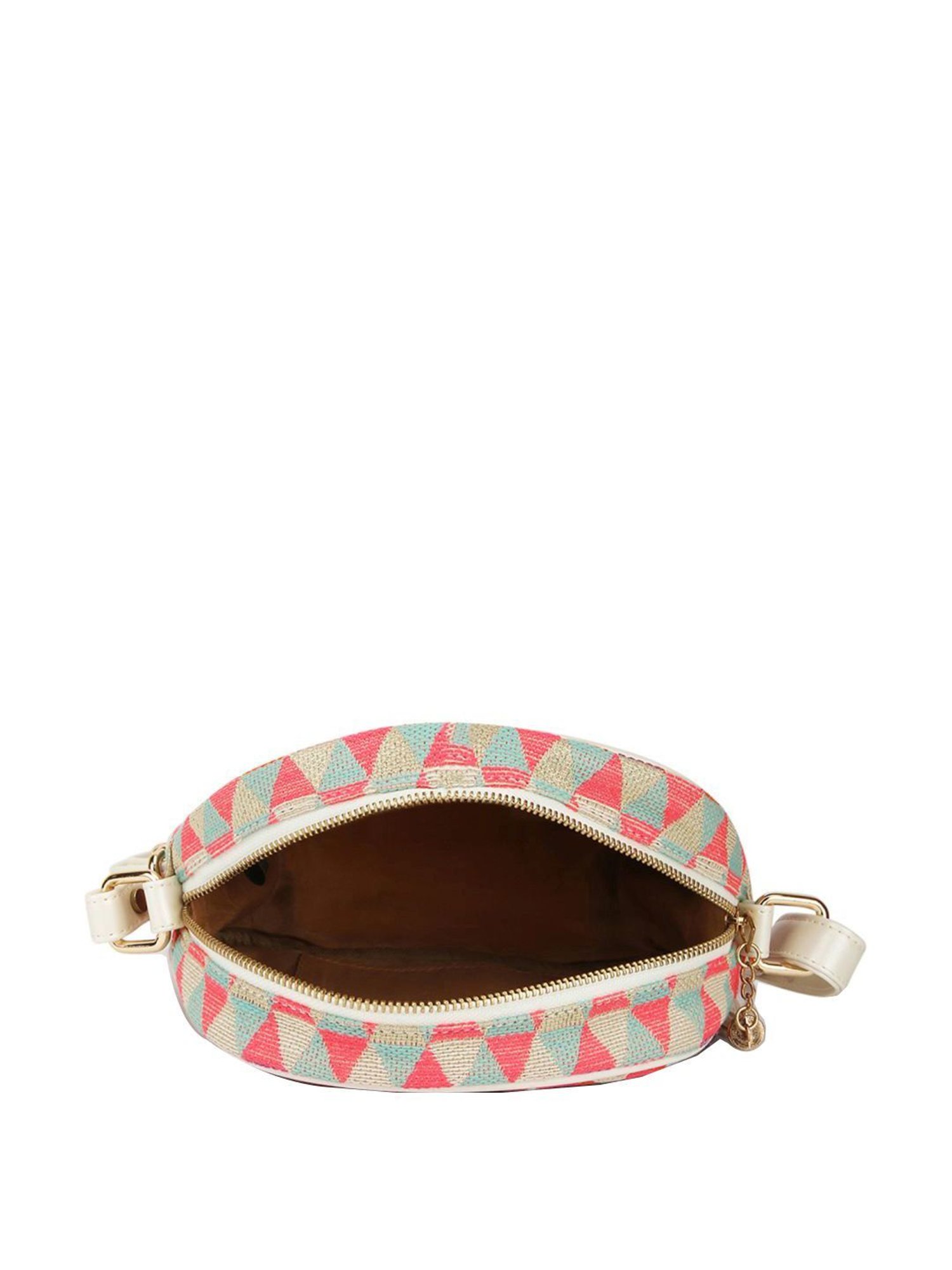 KLEIO White Printed Medium Sling Handbag