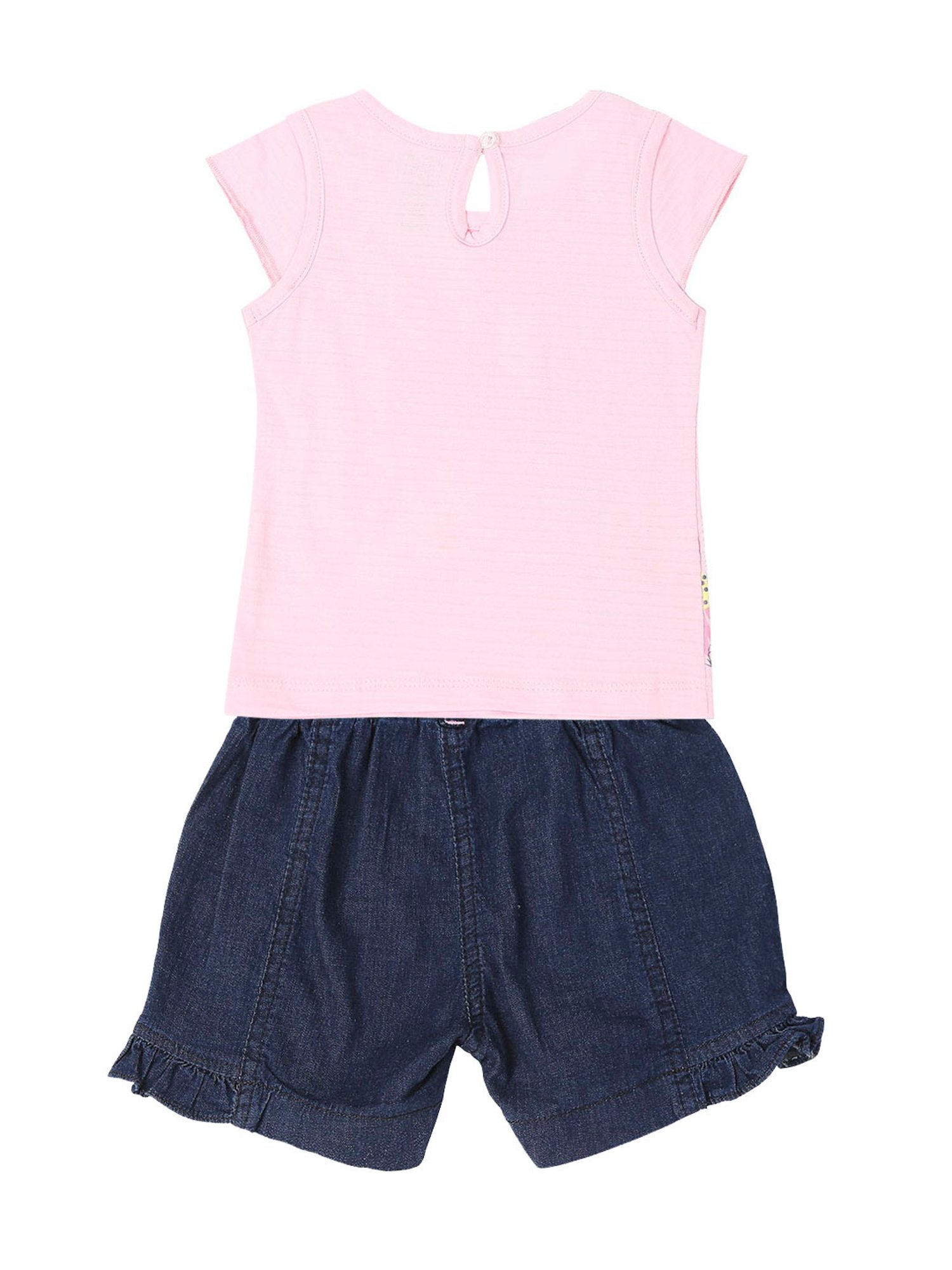 Mee Mee Kids Pink & Blue Printed Top with Shorts