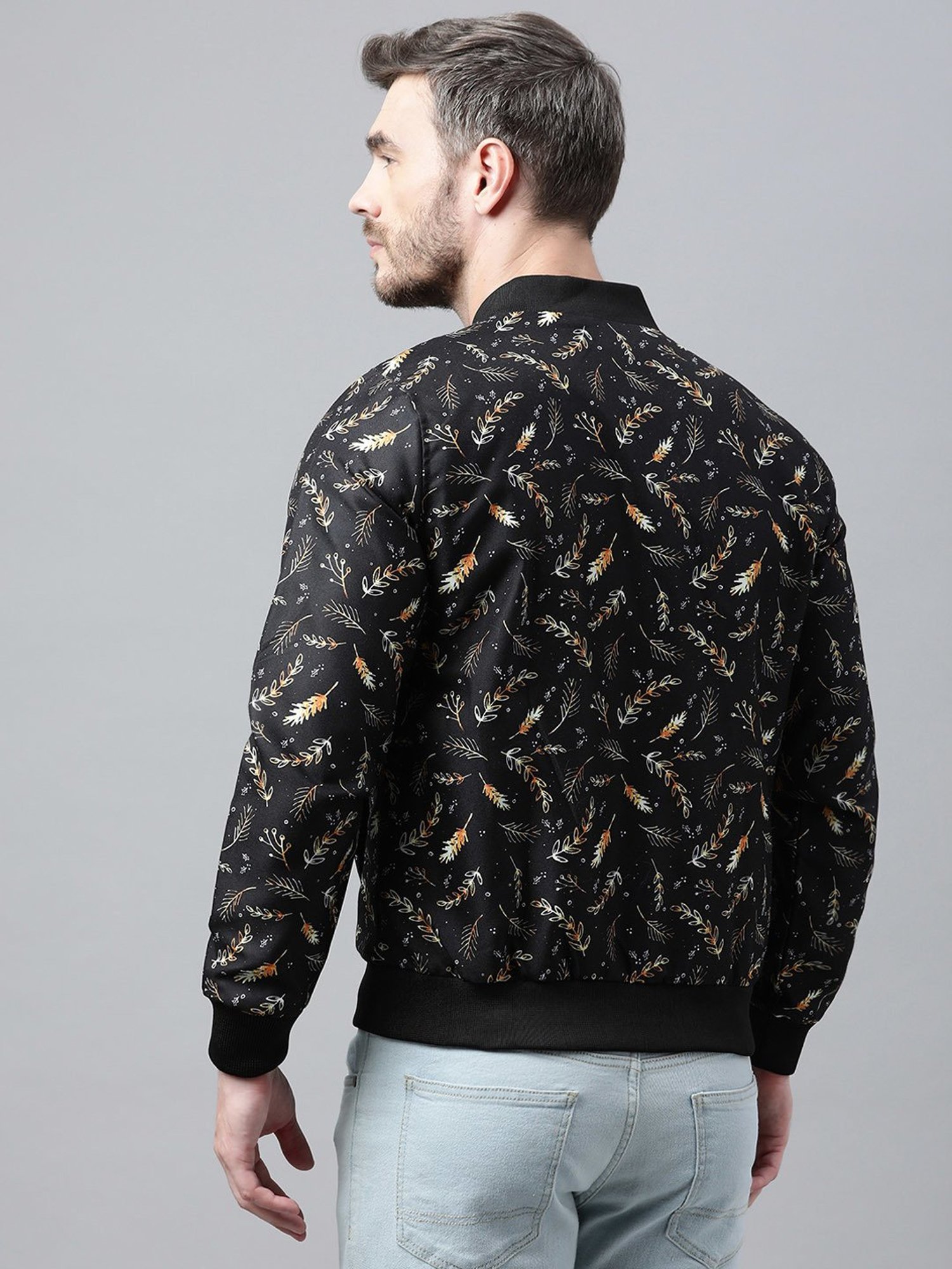 Hangup Plus Black Regular Fit Printed Bomber Jacket