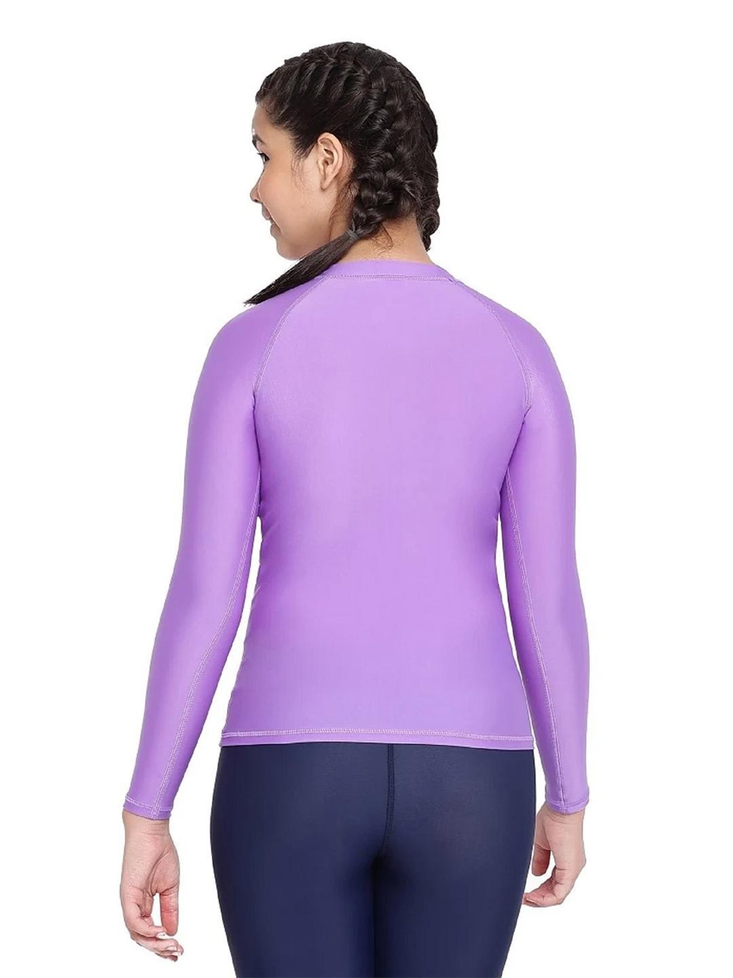 Speedo Kids Lilac Solid Full Sleeves Swim Top