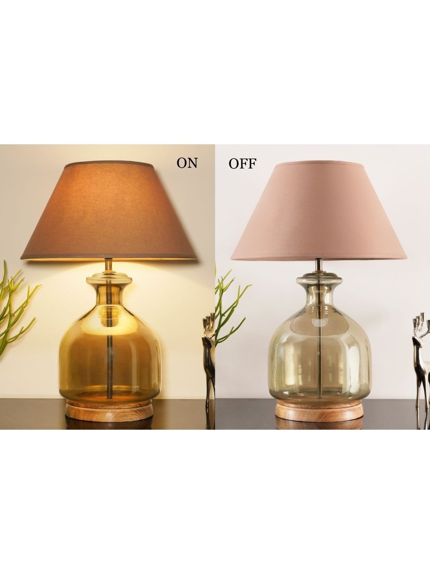 Kapoor Lamp Shades Smoke & White Glass Alper Luster Table Lamp