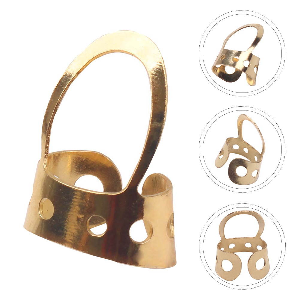 8 PCS Adjustable Thumb Pick Stainless Steel Hollowed Index Finger Plectrum