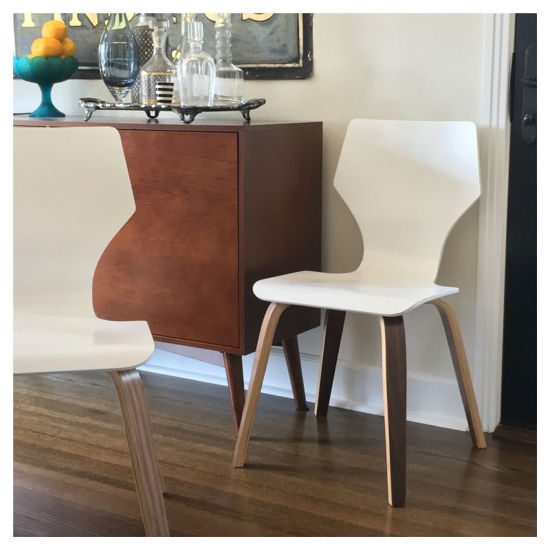 Set of 2 Bari Bentwood Chair White - Angelo:Home