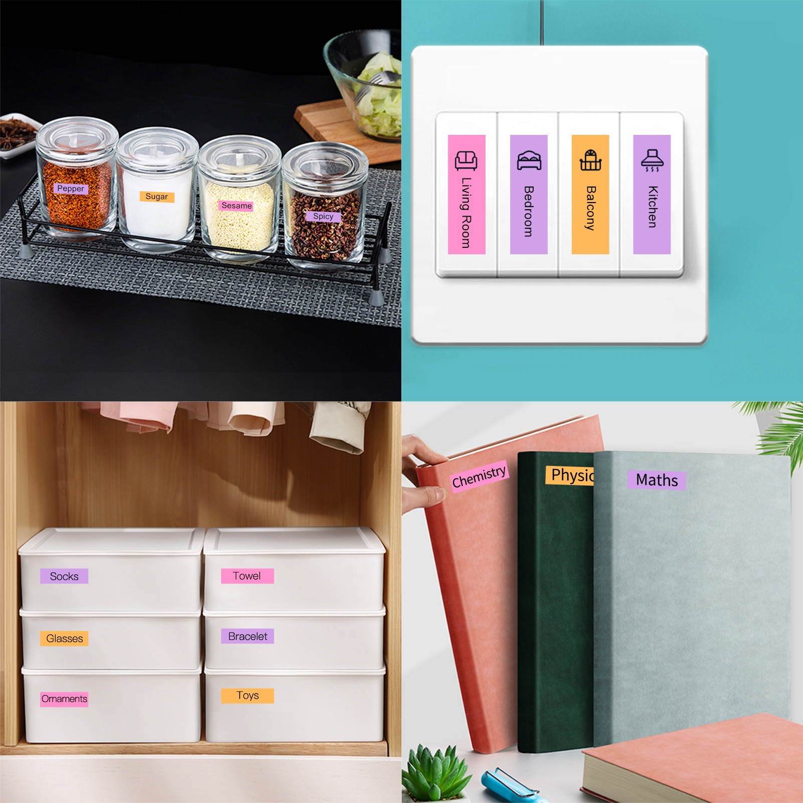 Aibecy 3 Rolls Self-Adhesive Thermal Paper Black on Purple/Rose Red/Orange 50mm*3.5m Compatible with Phomemo M02/M02S Thermal Printers